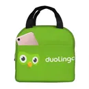 Duolingo Owl Duo 1 Insulated Lunch Bags Waterproof Picnic Bags Thermal Cooler Lunch Box Lunch Tote