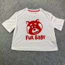 Disney Tops | Disney Womens Red White Crop Top Fur Baby Shirt Size L | Color: Red/White | Size: L