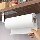 Paper Towel Holder Under Cabinet - Self-Adhesive or Drilling, Paper Towel Holder Wall Mount, Towel Rack for Kitchen Organization and Storage, Stainless Steel Kitchen Paper Roll Holder