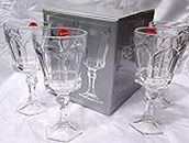 Vintage Fostoria Glass Clear Virginia Heavy Lead Crystal Water Goblet Glass Discontinued 1986 (Set of 4 in Gift Box)