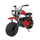 M Massimo Motor MB200S Four Stroke Single Cylinder Displacement 196CC, 1 Gal 19X7.00-8 in Weight Capacity 220 LBS 25 MPH, Gas Minibike, Mini Motorcycle (Red)