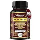 New! Nutravonic Berberine Maximum Potency 500mg per Capsule (120 Caps, 1000mg per day). Berberine From Coptis Chinesis Rhizome (Natural Source). Supports Blood Sugar Levels through Healthy Glucose (Sugar) and Lipid (Fat) Metabolism. Non-GMO, Vegan, Gluten Free. 120 Easy to Swallow Capsules.