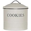 Blue Donuts Vintage Cookie Jar - Cookie Jars for Kitchen Counter, Airtight Jar Cookie Containers, Ivory Cookie Tin, Cookie Tins with Lids for Gift Giving, Large Cookie Jar