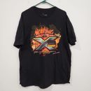 Six Flags Magic Mountain X2 Graphic Rollercoaster Black T-Shirt Size XL 