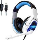 SADES Spirit Wolf USB Headset with Mic in Black and Blue