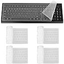 quiodok 4 Pcs Desktop Computer Keyboard Skin Protector Film Cover, Clear Silicone Keyboard Cover, Universal Keyboard Cover Protector for Standard Size 108 Keys PC Computer(445*130mm)