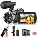 Windancy 4K Video Camera 48MP 60FPS Camcorder for YouTube,FHD1080P Video Vlogging Camera Recorder /18X Digital Zoom /3.0'' 270°Rotation IPS Screen Camera Camcorder,with Remote / 2 Batteries/SD card
