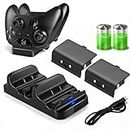 TCOS TECH Xbox One Controller Battery Pack Dual Charging Dock Controller USB Charger Station with 2 Rechargeable Battery Pack,Black,Pack of 1