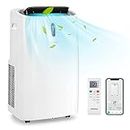 COSTWAY Portable Air Conditioner, 14000 BTU 4 in 1 AC Unit with Cool, Fan, Heat & Dehumidifier, Alexa Voice-Enabled Air Cooler with WiFi Smart App Control, LED Display, 24H Timer, Cools up to 700 Sq. Ft (14000BTU)