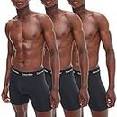 Calvin Klein Boxer Brief 3Pk para Hombre, Negro (Black W/Black Wb), L