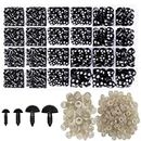 Safety Eyes, 800 Pieces Black Safety Eyes, 6mm 8mm 10mm 12mm Plastic Safety Eye and Washers for Doll, Plush Animal, Craft (400 Eyes and 400 Back Washers)