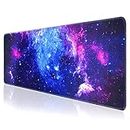 QOMOLAMA Gaming Mouse Pad, Large Mouse Pad XL 31. 5x11.8in, Big Extended Computer Keyboard Mouse Mat Desk Pad for Laptop with Stitched Edges, Waterproof Mousepad for Gamer Home&Office -Galaxy