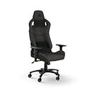Corsair T3 Rush Fabric Gaming Chair (2023) – Racing-Inspired Design – Soft Fabric Exterior – Padded Neck Cushion – Memory Foam Lumbar Support – Adjustable Seat Height – Charcoal