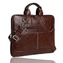 Bagneeds® Men's Brown Synthetic Leather Best Laptop Messenger Bag Satchel for Men