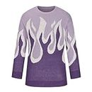 Homisy Sweater for Men Striped Retro,Autumn Winter Vintage Sweater Round Neck Pullover Knitted Blouse Unisex Style Top, Amazon Black Friday-purple, Large