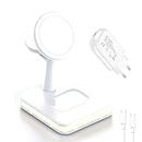 Magnetic Wireless Charging Station, Samaray 4 in 1 Desk Lamp Charger 15W Fast Charger Stand 30W Pd adapter Included.