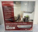 Sony ICF-CDK70 Under Cabinet Kitchen 3 CD Disc Clock Radio AM FM Stereo 
