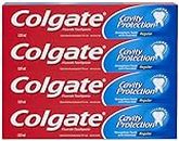 Colgate Cavity Protection Whitening Fluoride Toothpaste - Fresh Mint Taste - Strengthens Protects and Whitens Teeth - 4 Pack Bundle, 120mL