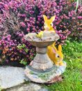 Garden Ornaments Solar Powered Animal Rabbit Bird Bath Lamp Decor Patio