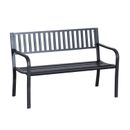 Outsunny 50" Slatted Steel Outdoor Decorative Patio Lawn Black