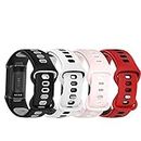 Bands Intended for Fitbit Charge 5 Wristbands Two-Toned Silicone Colourful Breathable Bracelet Strap Band Intended for Charge 5 Fitness Tracker Intended for Men Women (4ColorsC)