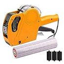 MX-5500 8 Digits Price tag Gun with 5000 Sticker Labels and 3 Ink Refill, ANDERSE Label Maker Pricing Gun Kit Numerical Tag Gun for Office, Retail Shop, Grocery Store, Organization Marking Yellow