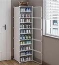 AYSIS Shoe Rack Organizer, 36 Pair Shoe Storage Cabinet with Door Expandable Plastic Shoe Shelves for Closet,Heels,Boots,Slippers (10-Shelf, White)