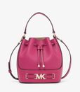Michael Kors Reed Medium Belt Bucket Crossbody Handbag Leather In Electric Pink