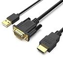 BENFEI VGA to HDMI Cable with Audio, 6 Feet 1080P Cable from VGA Computer/Laptop to HDMI Monitor/TV(Not Bidirectional)