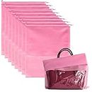 Mezeic 8PCS Dust Bags for Purses Jumbo Travel Shoe Bags Handbags Storage Organizer Clear Window Dustproof Drawstring Bag Storage Pouch for Women Men - Pink, 19.7 x 15.7 in