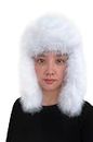 Lina & Lily Women's Winter Trapper Hat Long Pile Faux Fur Fluffy (White)