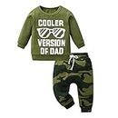 Awxoder Baby Boy Clothes Outfits Set Long Sleeve Letter Printed Tops + Pants 2Pcs Infant Boy Clothing, Green, 6-9 Months(70)