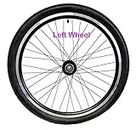 FOMAS Adults Tricycle Wheels, Trike Wheels, Three Wheels, Double Wall Alloy Rim, 36x13G Black Spoke with tire and Tube for axle Size 15mm(9/16") (26" Left Wheel) Don't FIT A Schwinn Trike