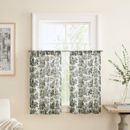 Waverly Charmed Life Toile Cotton Tailored 52" Cafe Curtain 100% Cotton in Black | 36 H x 52 W x 1.5 D in | Wayfair 15420052036OYX