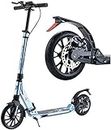 Adult Scooter Big Wheel Scooter For Adult Kids Teens Foldable Kick Scooters With Hand Brake And Dual Suspension Height Adjustable - Load 100kg (Size : Blue)