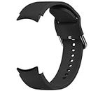 Tobfit Silicone Strap Compatible for Samsung Galaxy Watch 4/4 Classic/Active 2/Watch 5/5 Pro (Watch Not Included), Sport Replacement Strap with Classic Clasp for 20mm Smart Watch (Black)
