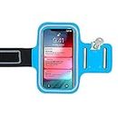 N NEWTOP FTN03 Sports Armband Cover Reflective Armband Fitness Universal Mobile Phone Holder Compatible with Smartphone 3.5" to 5" Inches (Blue)