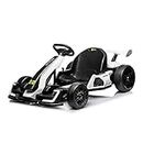 WANAN 24V Electric Go Kart for Kids, 7.5 MPH Drift Kart with 300W Motor, Drift/Sport Mode, Length Adjustment (White)