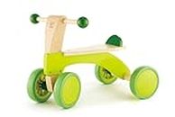 Hape Scoot Around Ride On Wood Bike | Award Winning Four Wheeled Wooden Push Balance Bike Toy for Toddlers with Rubberized Wheels, Bright Green L: 20.5, W: 12.8, H: 15.1 inch