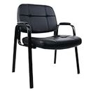 CLATINA Big & Tall Office Guest Chair 400lbs with Bonded Leather Padded Armrest Backrest Wide Seat Reception Guest Chair for Conference Waiting Room Office 1 Pack