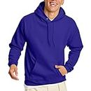 Hanes Men's Pullover EcoSmart Fleece Hooded Sweatshirt, Purple, Large