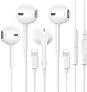 2 Pack-Apple Earbuds for iPhone Headphones Wired Lightning Earphones [Apple MFi Certified] Built-in Microphone & Volume Control Headsets Compatible with iPhone 14/13/12/11/XR/XS/X/8/7/SE/Pro/Pro Max