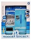 Buy High Plastic 2 Door Kitchen Set Origin Frozen Modern Kitchen Set, 2 Door Modern Modular Play with Cooking Toy Refrigerator & Full Accessories for Kids Girls Toys