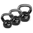 Yes4All Kettlebell Sets Vinyl Coated, Weights Set Great Kettlebells Combo for Full Body Workout and Strength Training Exercise Gym Equipment Black, 10 15 lbs