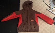 Burton Snowboard Or Skiing Jacket W/Hood + Pockets Boys Sz L Red/Brown