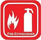 eSplanade Fire Extinguisher Sign Decal Sticker (Pack of 4) - Easy to Mount Weather Resistant Long Lasting Ink - 4" x 4" Inches Size