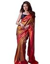 KNETLI Indian Traditional Damen Banarasi Soft Silk Kanjeevaram Pure Zari Saree mit ungenähten Blusenelementen, SOFTY_11