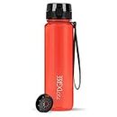 720°DGREE Water Bottle 1l “uberBottle“ crystalClear +Sieve - BPA-Free Tritan, Leakproof, Reusable Drinking Bottle - Sports Bottle for Men, Woman, Office, Gym, Fitness, Outdoor, Hiking, Cycling, Travel