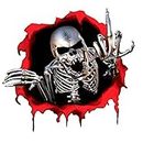 Ruluti Car Sticker 3d Skull Badge Horror Hole Shape Self-adhesive Flower for Car and Motorcycle Decoration, 15 x 14cm