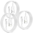 iPhone Charger Cable 6ft 3Pack Durable Lightning Cord Apple MFi Certified Fast Charging Wire for iPhones 14 13 12 11 X SE Pro Xs Max XR 8 7 6 5 S Plus iPad iPod